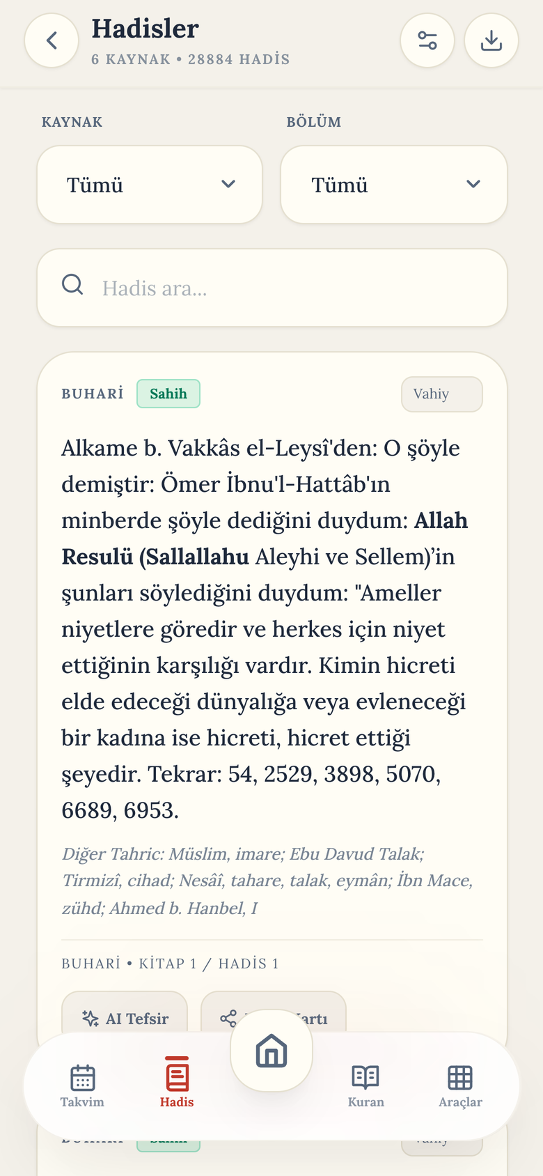 Ezan Plus — Riyâzü's-Sâlihîn Hadisleri